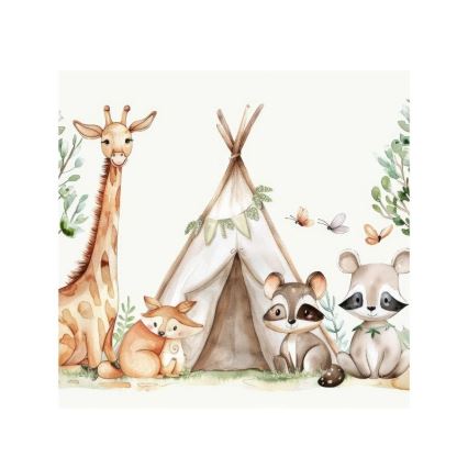 Vaikiškas lubinis šviestuvas KIDS ROOM 1xE27/60W/230V pr. 40 cm gyvūnėliai