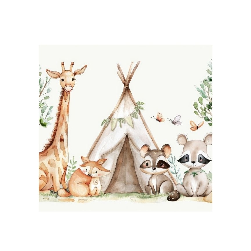 Vaikiškas lubinis šviestuvas KIDS ROOM 1xE27/60W/230V pr. 40 cm gyvūnėliai