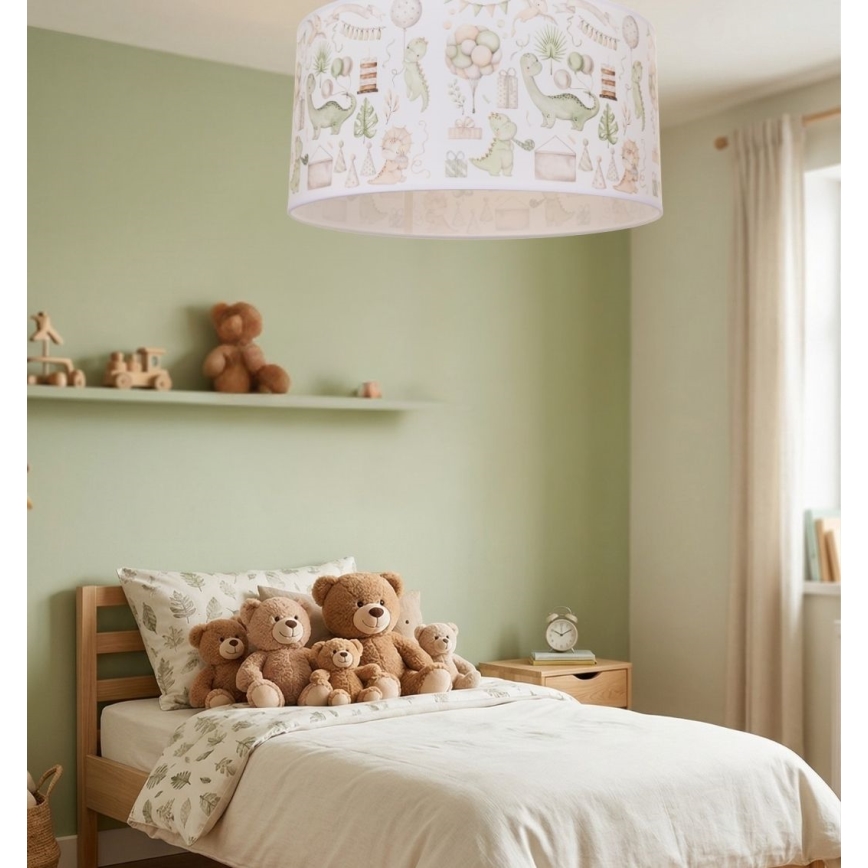 Vaikiškas lubinis šviestuvas KIDS ROOM 1xE27/60W/230V skersmuo 40 cm dinozauras