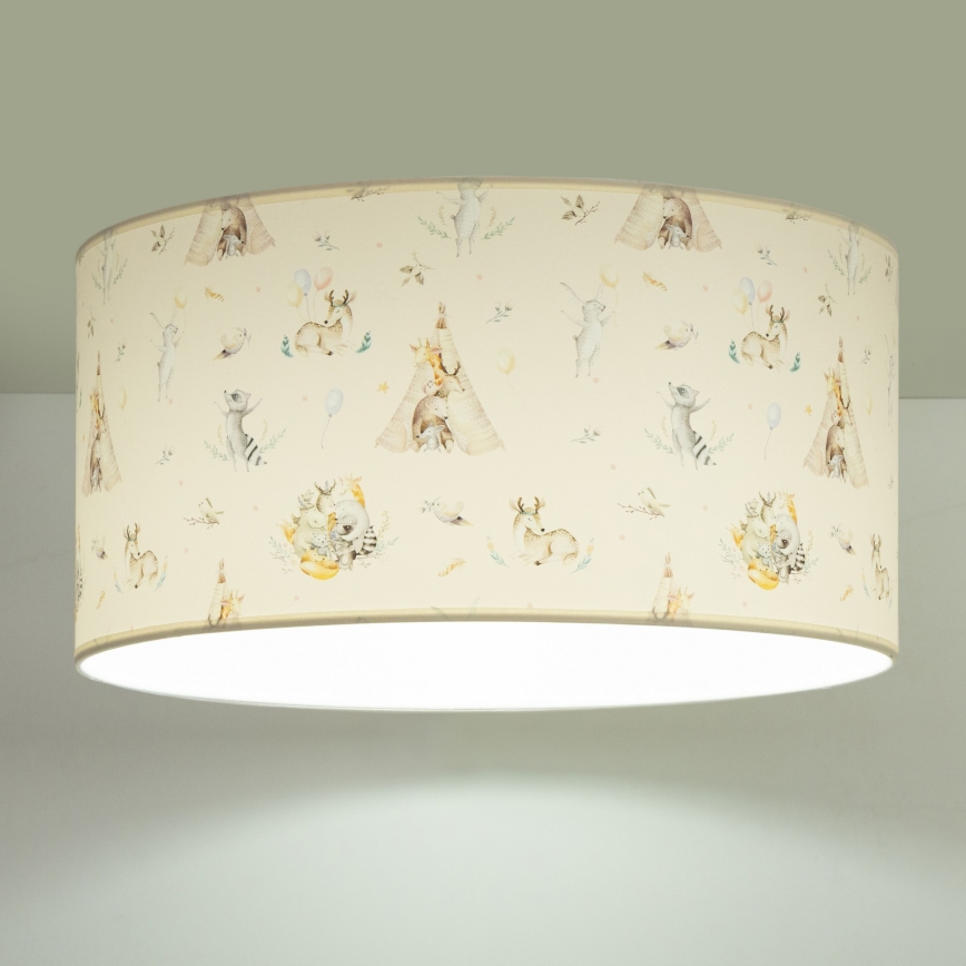 Vaikiškas lubinis šviestuvas KIDS ROOM, 1xE27/60W/230V, skersmuo 40 cm, gyvūnėliai