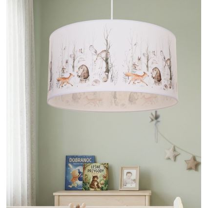 Vaikiškas lubinis šviestuvas KIDS ROOM 1xE27/60W/230V skersmuo 40 cm gyvūnėlių motyvas