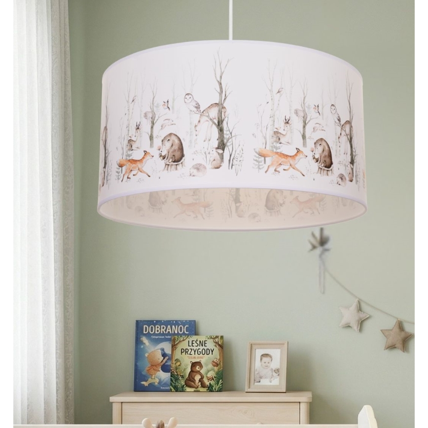 Vaikiškas lubinis šviestuvas KIDS ROOM 1xE27/60W/230V skersmuo 40 cm gyvūnėlių motyvas