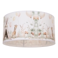 Vaikiškas lubinis šviestuvas KIDS ROOM 1xE27/60W/230V, skersmuo 40 cm, su žaismingais gyvūnėliais