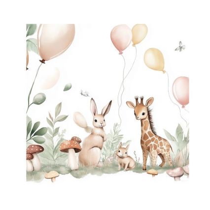 Vaikiškas lubinis šviestuvas KIDS ROOM 1xE27/60W/230V, skersmuo 40 cm, su žaismingais gyvūnėliais