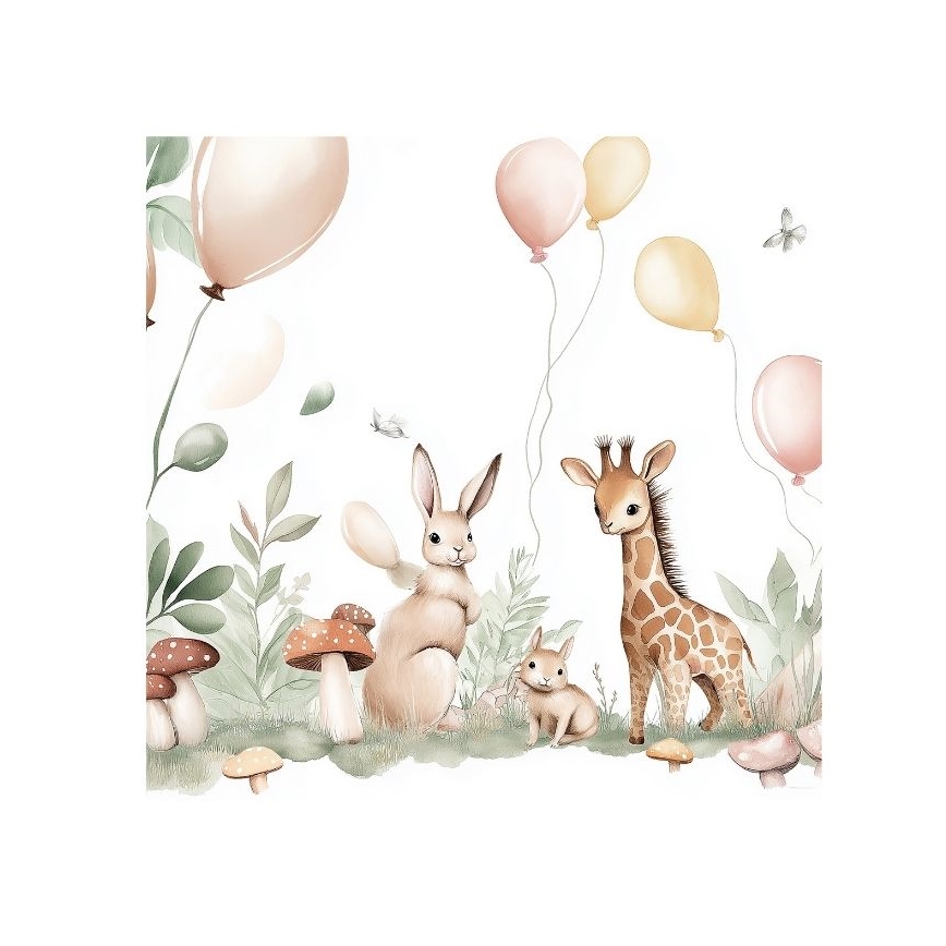 Vaikiškas lubinis šviestuvas KIDS ROOM 1xE27/60W/230V, skersmuo 40 cm, su žaismingais gyvūnėliais