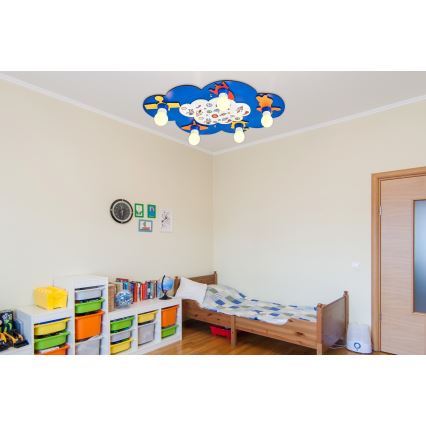 Vaikiškas lubinis šviestuvas LUCCA 5xE27/24W/230V mėlynas