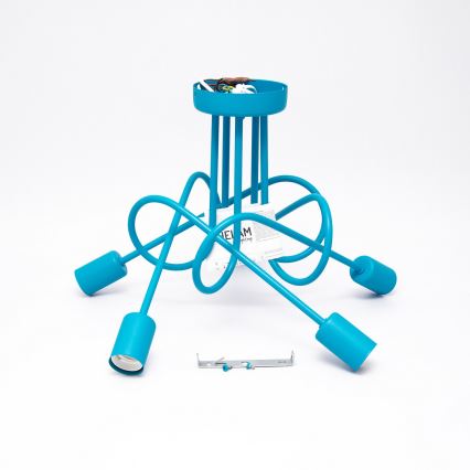 Vaikiškas paviršinis šviestuvas OXFORD 5xE27/15W/230V mėlynas