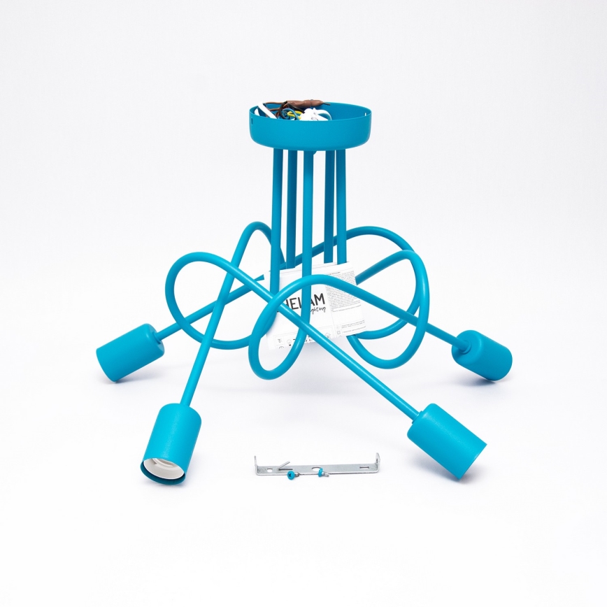 Vaikiškas paviršinis šviestuvas OXFORD 5xE27/15W/230V mėlynas