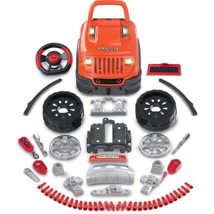 Vaikiškas mašinų autoservisas 3xAAA + 1xCR2025 oranžinė/pilka