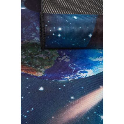 Vaikiškas neslystantis kilimas PRINT 3D 80x150 cm planetos/įvairiaspalvis