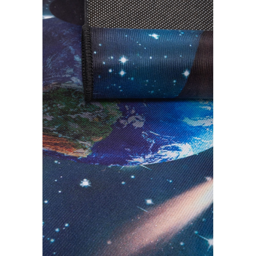 Vaikiškas neslystantis kilimas PRINT 3D 80x150 cm planetos/įvairiaspalvis