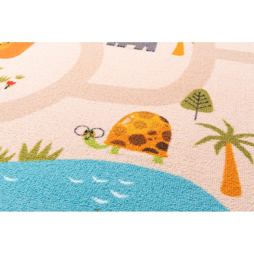Vaikiškas neslystantis kilimėlis ARES STREETS 80x150 cm smėlio/safari