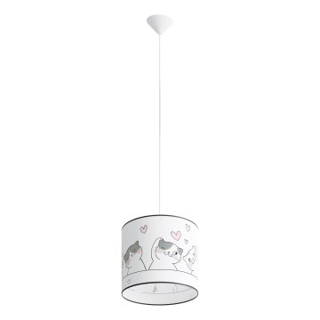 Vaikiškas pakabinamas sietynas CAT 1xE27/15W/230V diametras 30 cm katė