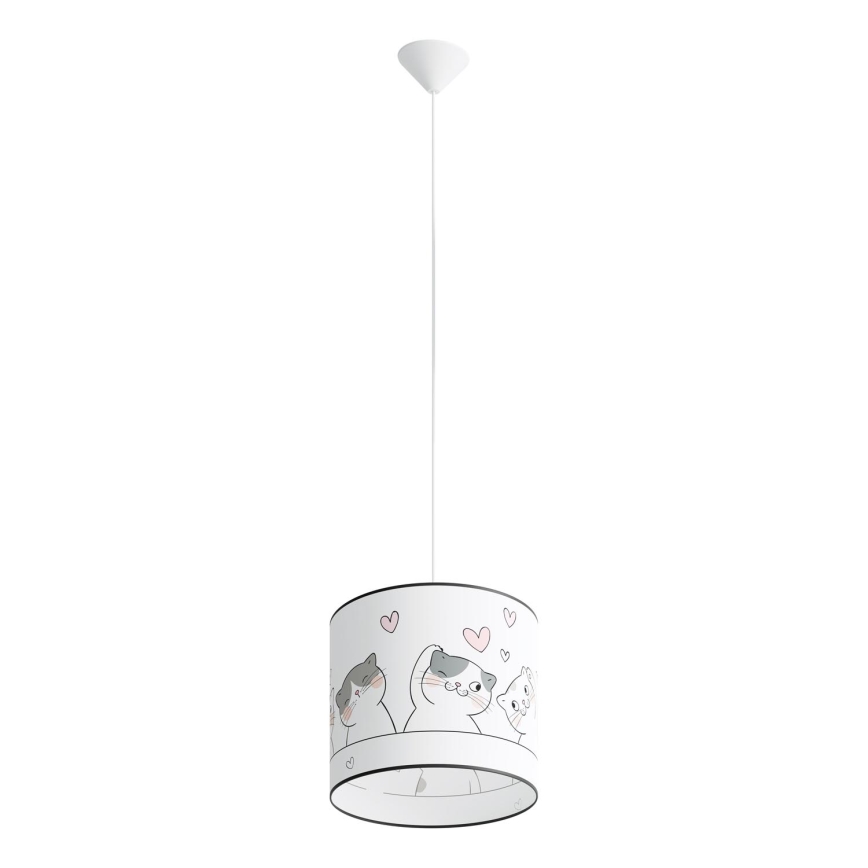 Vaikiškas pakabinamas sietynas CAT 1xE27/15W/230V diametras 30 cm katė