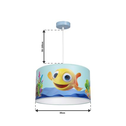 Vaikiškas pakabinamas sietynas FISH 1xE27/60W/230V