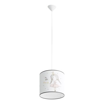 Vaikiškas pakabinamas sietynas PRINCESS 1xE27/15W/230V diametras 30 cm princesė