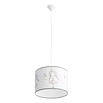 Vaikiškas pakabinamas sietynas PRINCESS 1xE27/15W/230V diametras 40 cm princesė