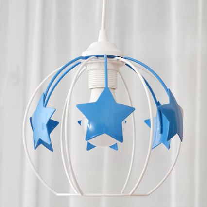 Vaikiškas pakabinamas sietynas STARS 1xE27/15W/230V mėlyna/balta