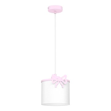 Vaikiškas pakabinamas sietynas SWEET 1xE27/15W/230V balta/rausva/lankas