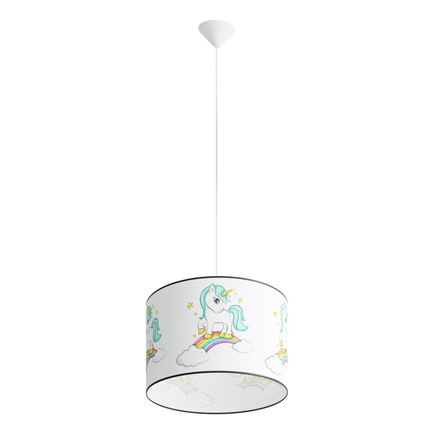 Vaikiškas pakabinamas sietynas UNICORN 1xE27/15W/230V diametras 40 cm vienaragis