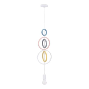Vaikiškas pakabinamas šviestuvas HOOPS, 1xE27/20W/230V, skersmuo 19 cm, spalvingas