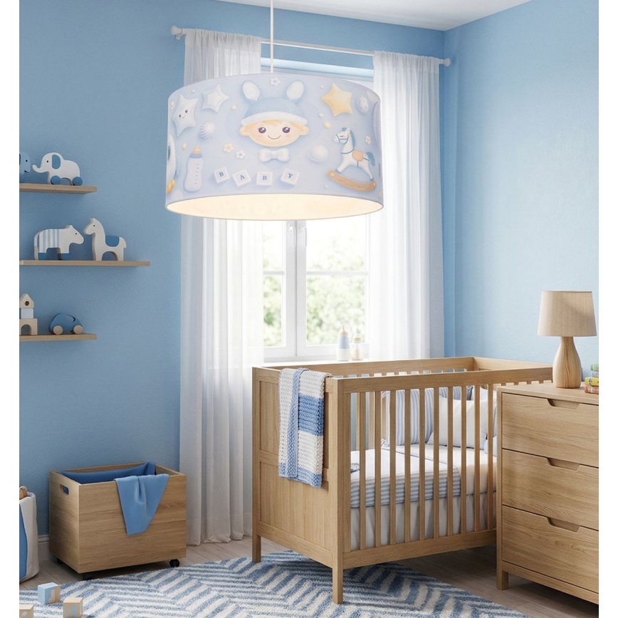 Vaikiškas pakabinamas šviestuvas KIDS ROOM 1xE27/60W/230V skersmuo 40 cm kosmonautas