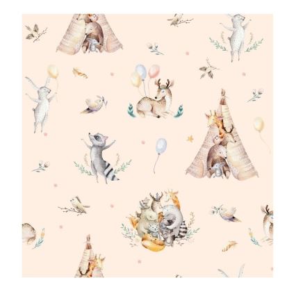 Vaikiškas pakabinamas šviestuvas KIDS ROOM 1xE27/60W/230V, skersmuo 40 cm, su gyvūnėliais