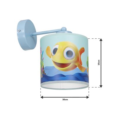 Vaikiškas sieninis šviestuvas FISH 1xE27/60W/230V