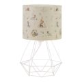 Vaikiškas stalinis šviestuvas KIDS ROOM 1xE27/60W/230V, skersmuo 18 cm, su gyvūnėliais