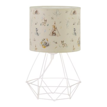 Vaikiškas stalinis šviestuvas KIDS ROOM 1xE27/60W/230V, skersmuo 18 cm, su gyvūnėliais