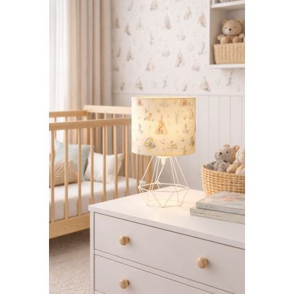 Vaikiškas stalinis šviestuvas KIDS ROOM 1xE27/60W/230V, skersmuo 18 cm, su gyvūnėliais
