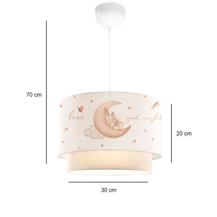 Vaikiškas šviestuvas CANDY 1xE27/40W/230V balta/smėlinė