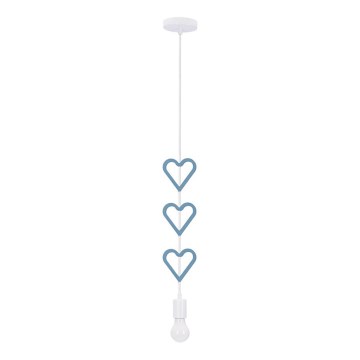 Vaikų kabančios lempos HETS 1xE27/20W/230V mėlyna/balta