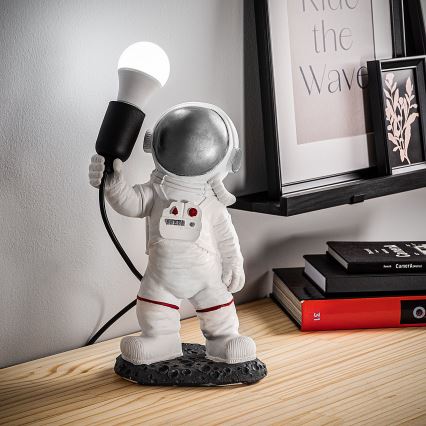 Vaikų lempa ASTRONAUT 1xE27/40W/230V sidabro/balta