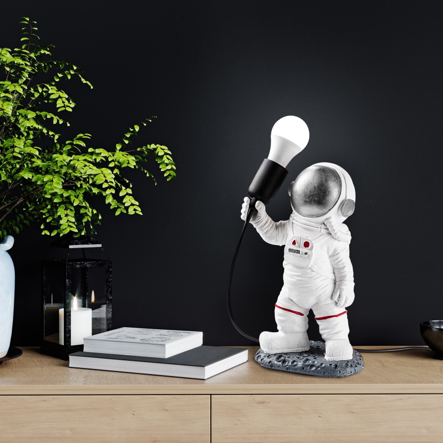 Vaikų lempa ASTRONAUT 1xE27/40W/230V sidabro/balta