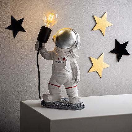 Vaikų lempa ASTRONAUT 1xE27/40W/230V sidabro/balta