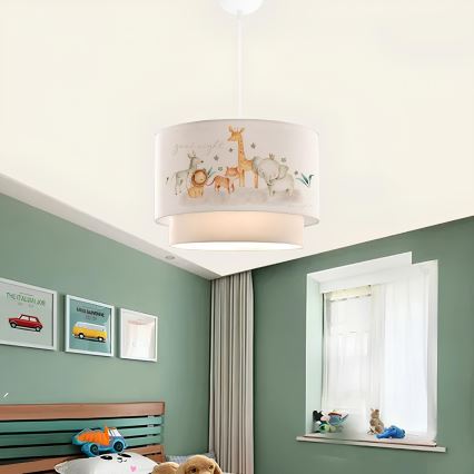 Vaikų liustra CANDY 1xE27/40W/230V balta/ruda