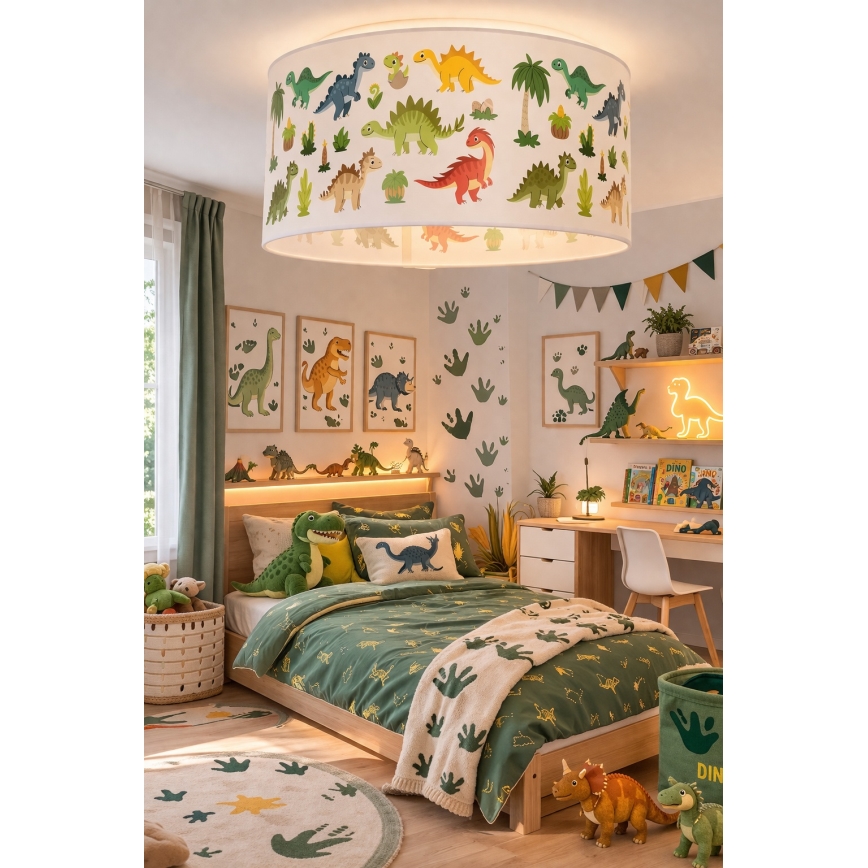 Vaikų lubų šviestuvas KIDS ROOM 1xE27/60W/230V skersmuo 40 cm dinozauras