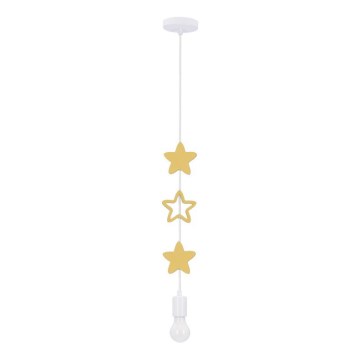 Vaikų pakabinamas šviestuvas STARS 1xE27/20W/230V geltonas/baltas