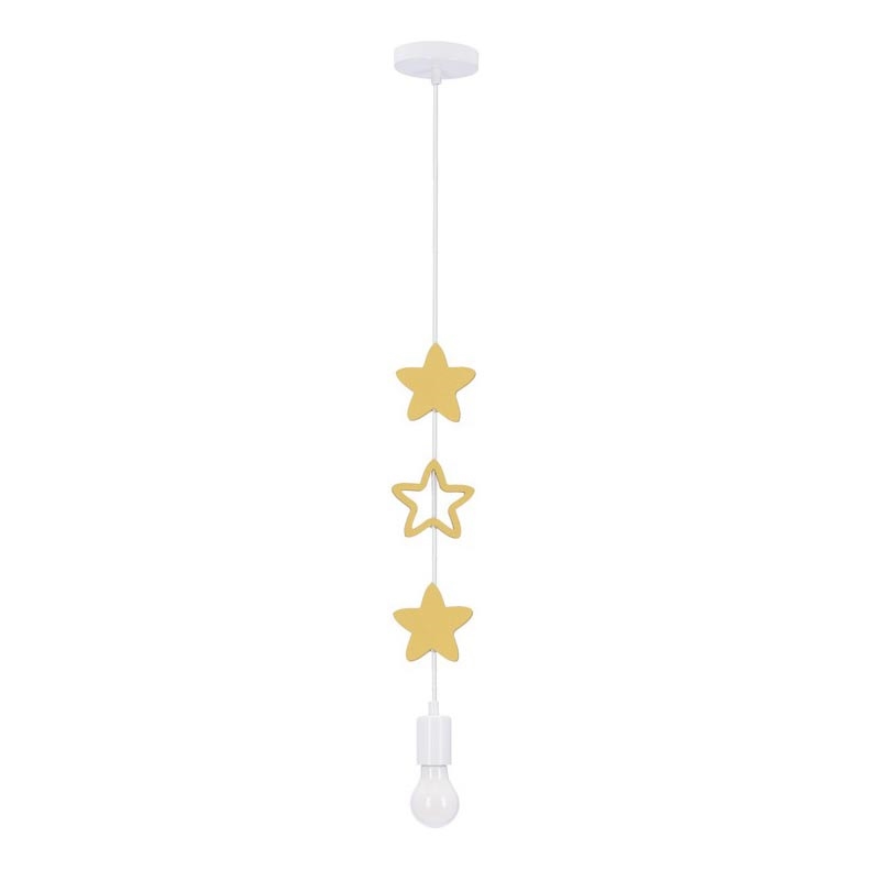 Vaikų pakabinamas šviestuvas STARS 1xE27/20W/230V geltonas/baltas