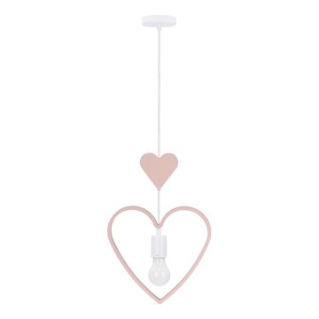 Vaikų pakabos lempos HEART 1xE27/20W/230V rožinė/balta