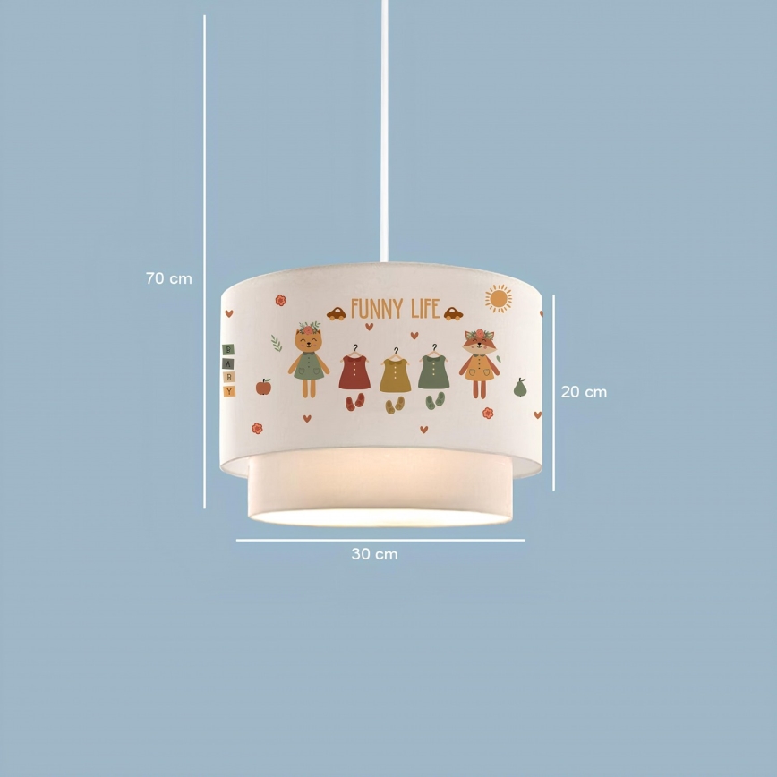 Vaikų šviestuvas CANDY 1xE27/40W/230V balta/raudona