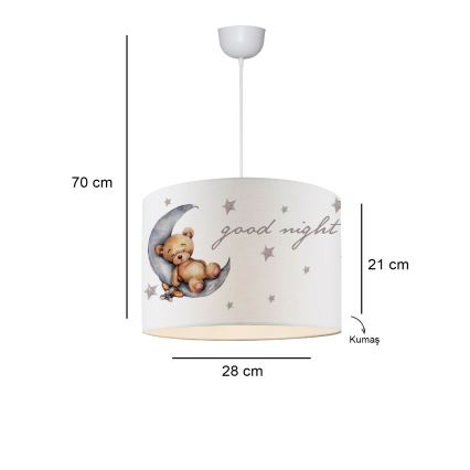Vaikų šviestuvas CANDY 1xE27/40W/230V balta/ruda