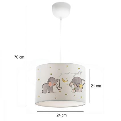 Vaikų šviestuvas CANDY 1xE27/40W/230V baltas/bežinis