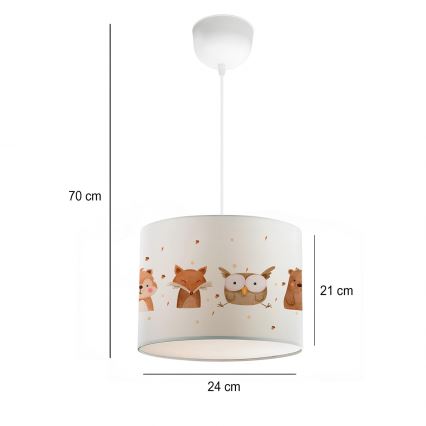 Vaikų šviestuvas CANDY 1xE27/40W/230V baltas/rudas