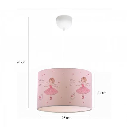Vaikų šviestuvas CANDY 1xE27/40W/230V rožinė