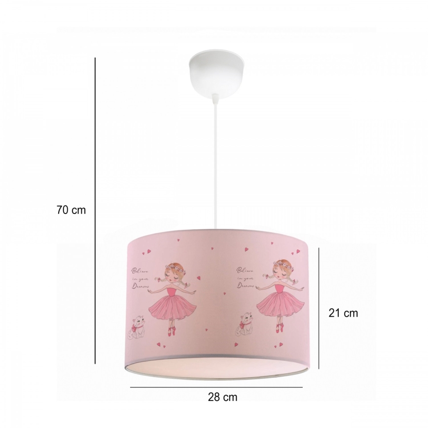Vaikų šviestuvas CANDY 1xE27/40W/230V rožinė