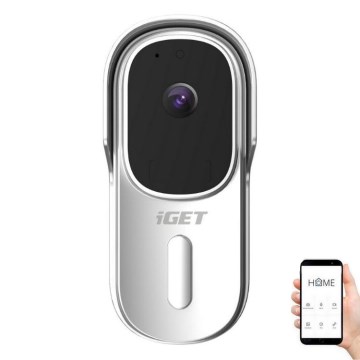 Vaizdo durų skambutis su judesio jutikliu Full HD 1080p 5200 mAh IP65 Wi-Fi Tuya baltas