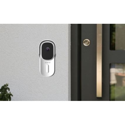 Vaizdo durų skambutis su judesio jutikliu Full HD 1080p 5200 mAh IP65 Wi-Fi Tuya baltas
