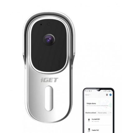 Vaizdo durų skambutis su judesio jutikliu Full HD 1080p 5200 mAh IP65 Wi-Fi Tuya baltas